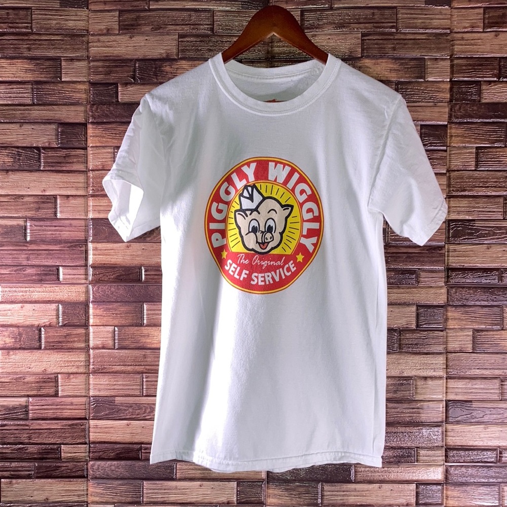 Vintage Piggly Wiggly Self Service Nostalgic T Shirt Unisex Small Hanes